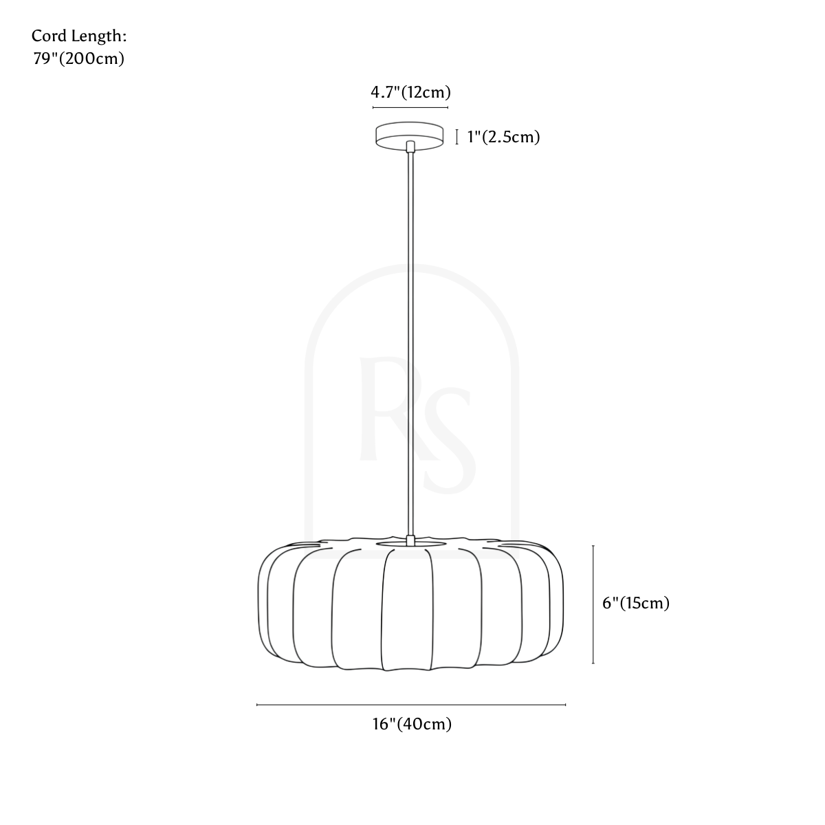 Valma Pendant Light line drawing 1