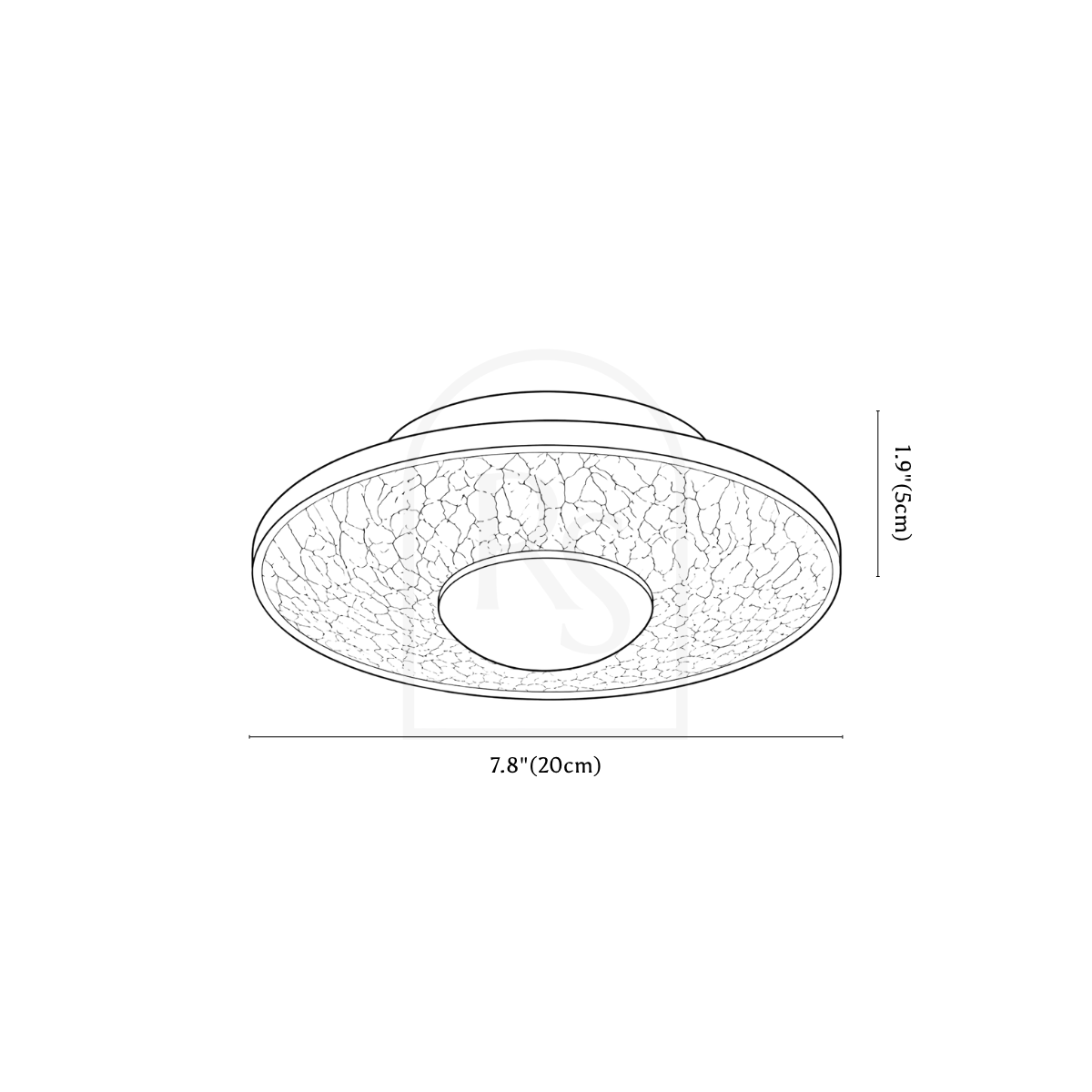 Valtri Ceiling Light line drawing 1