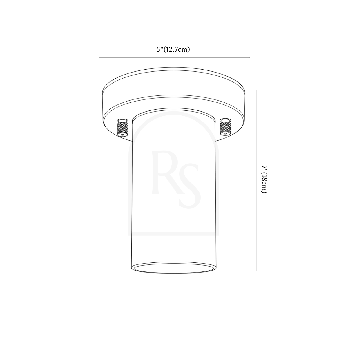 Varek Ceiling Light line drawing 1