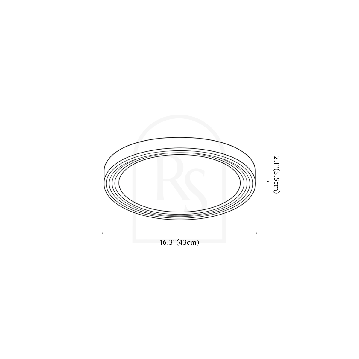 Varena Ceiling Light line drawing 1