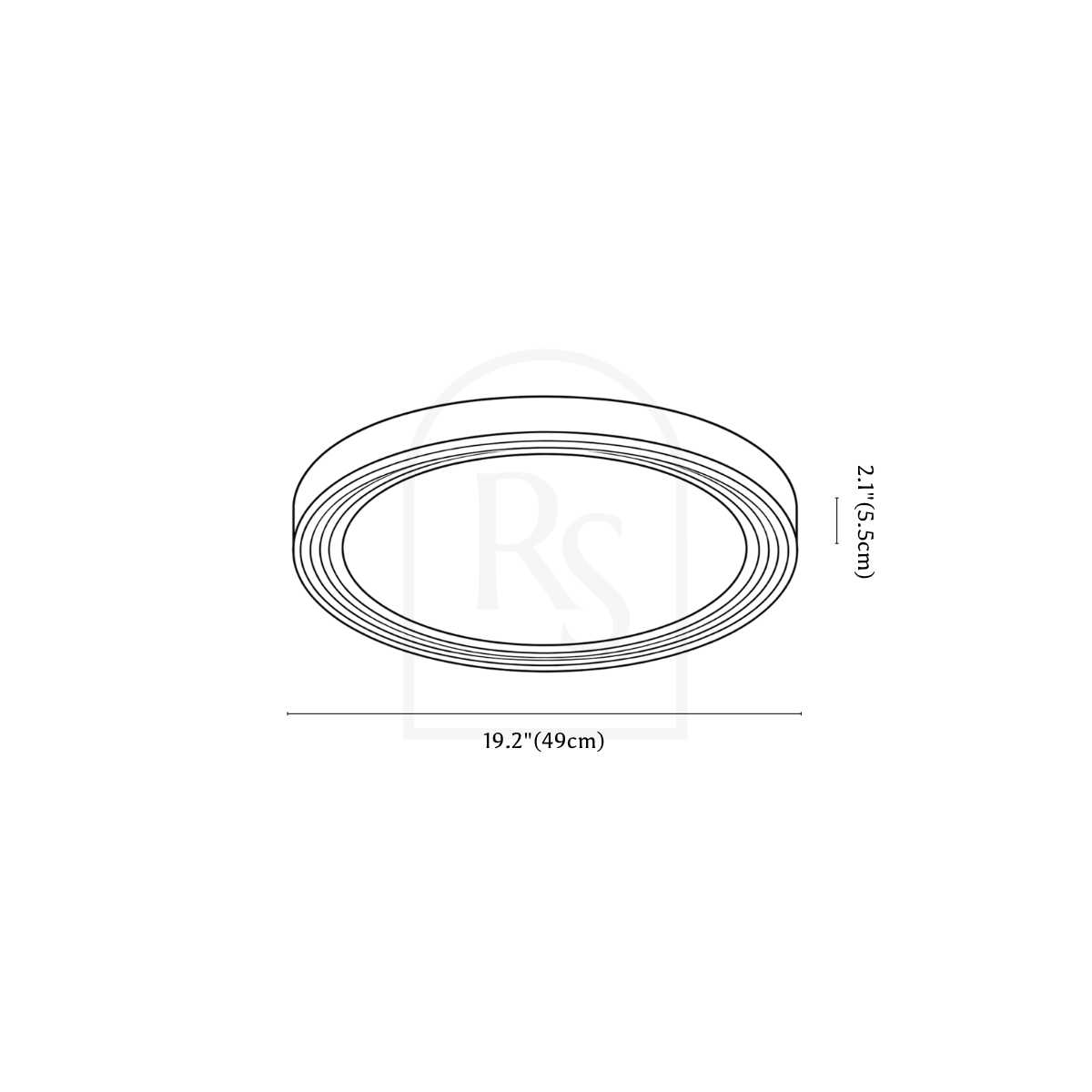 Varena Ceiling Light line drawing 2