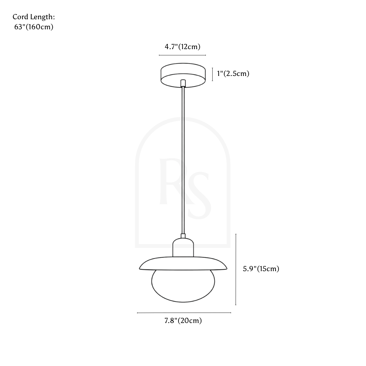 Velaro Pendant Light line drawing 1