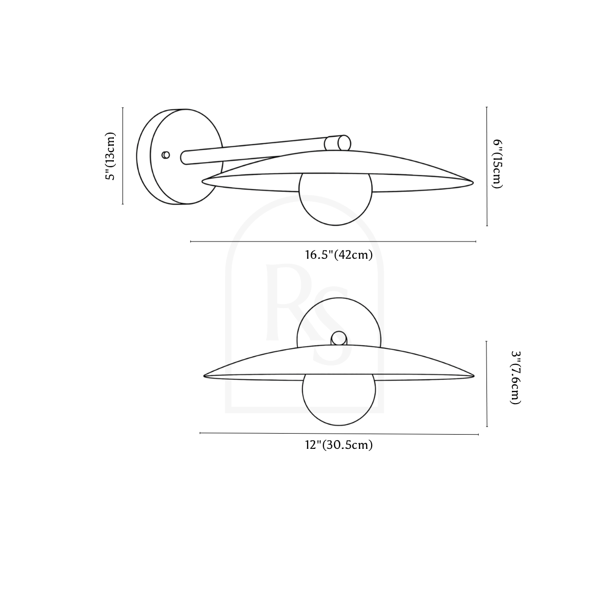 Orelis Wall Lamp line drawing 1