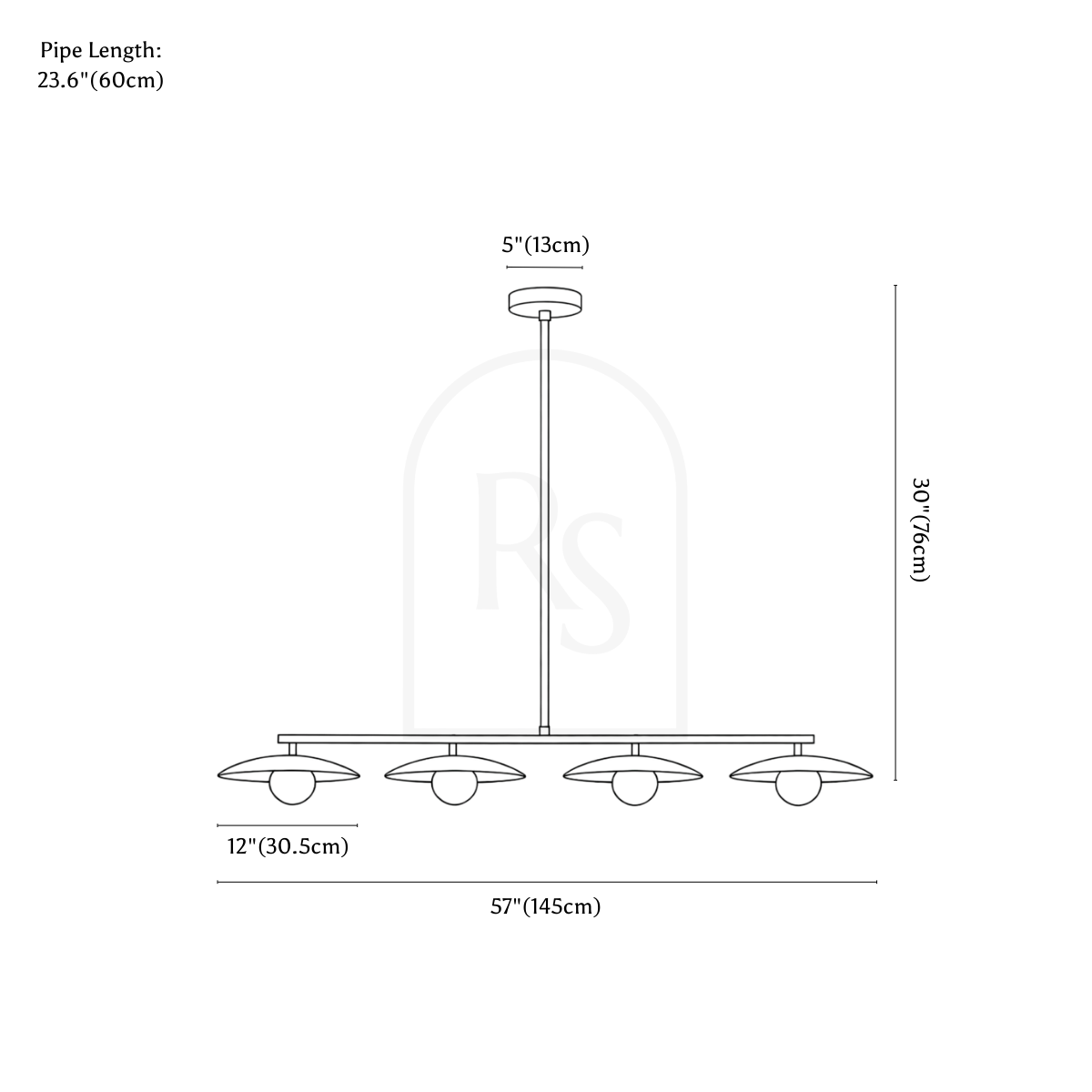 Velix Pendant Light line drawing 1