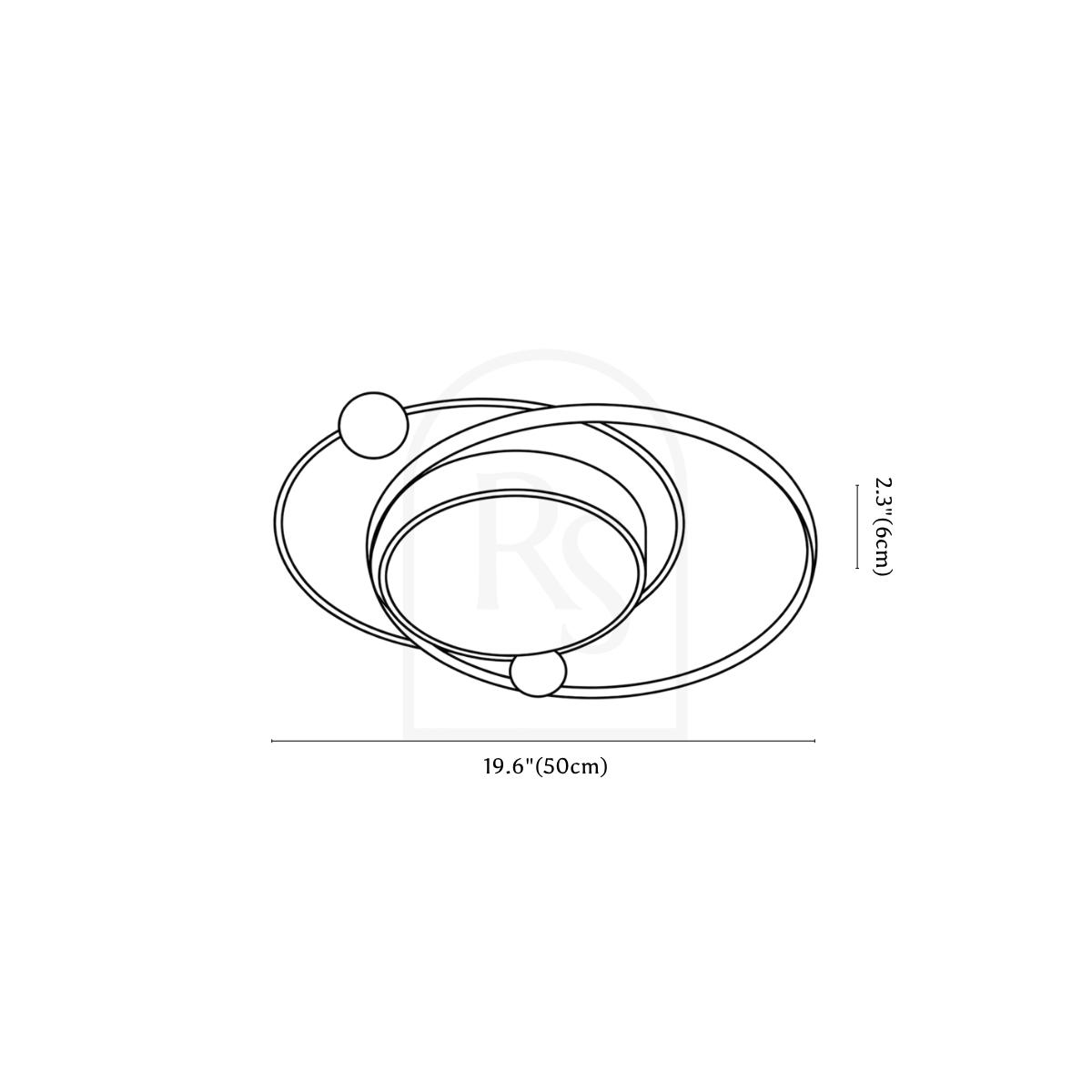 Veloryn Ceiling Light line drawing 1