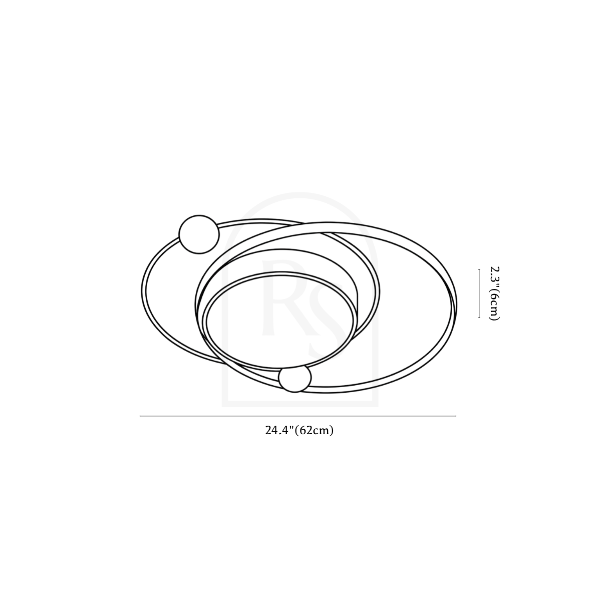 Veloryn Ceiling Light line drawing 2