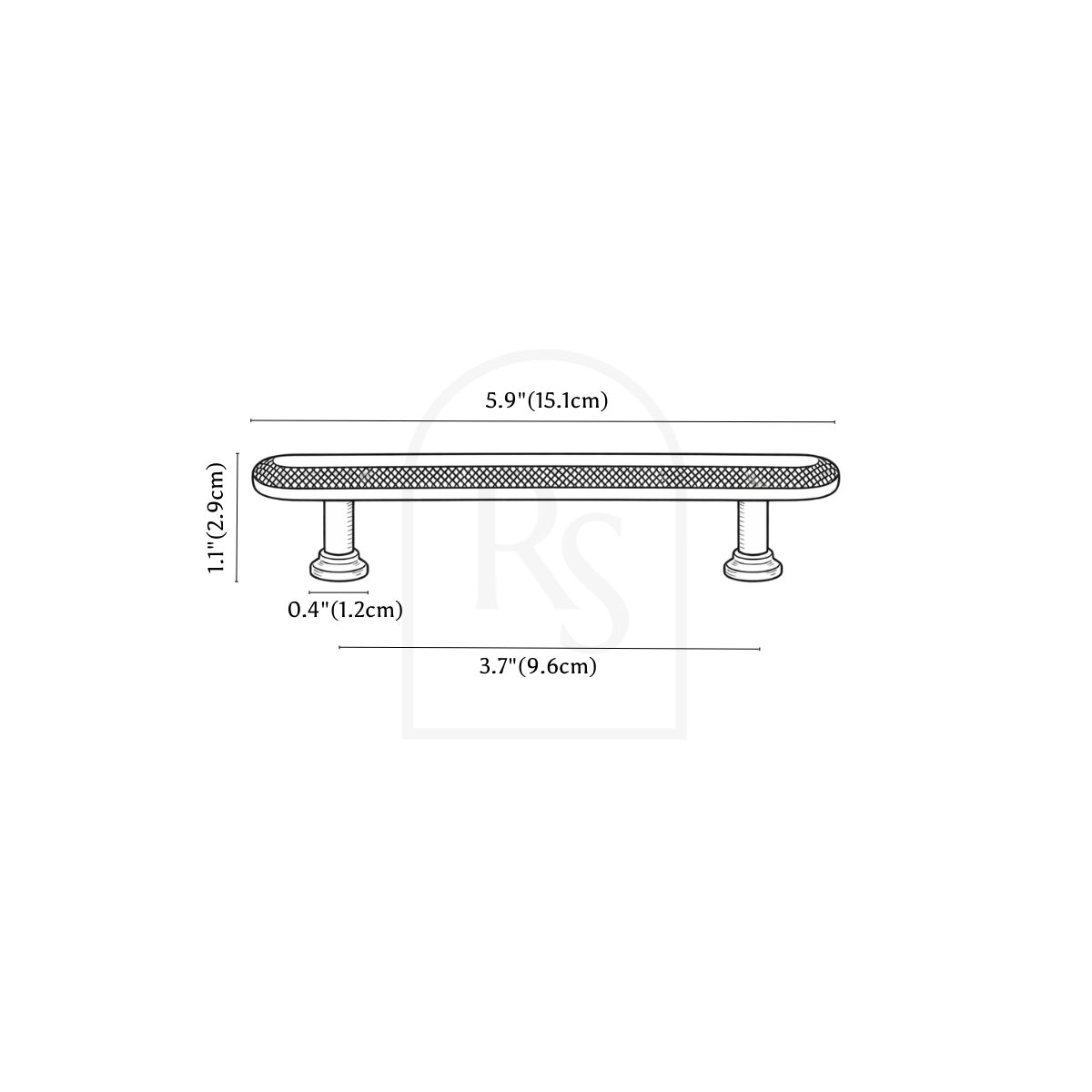 Verno Knob & Pull Bar line drawing 2