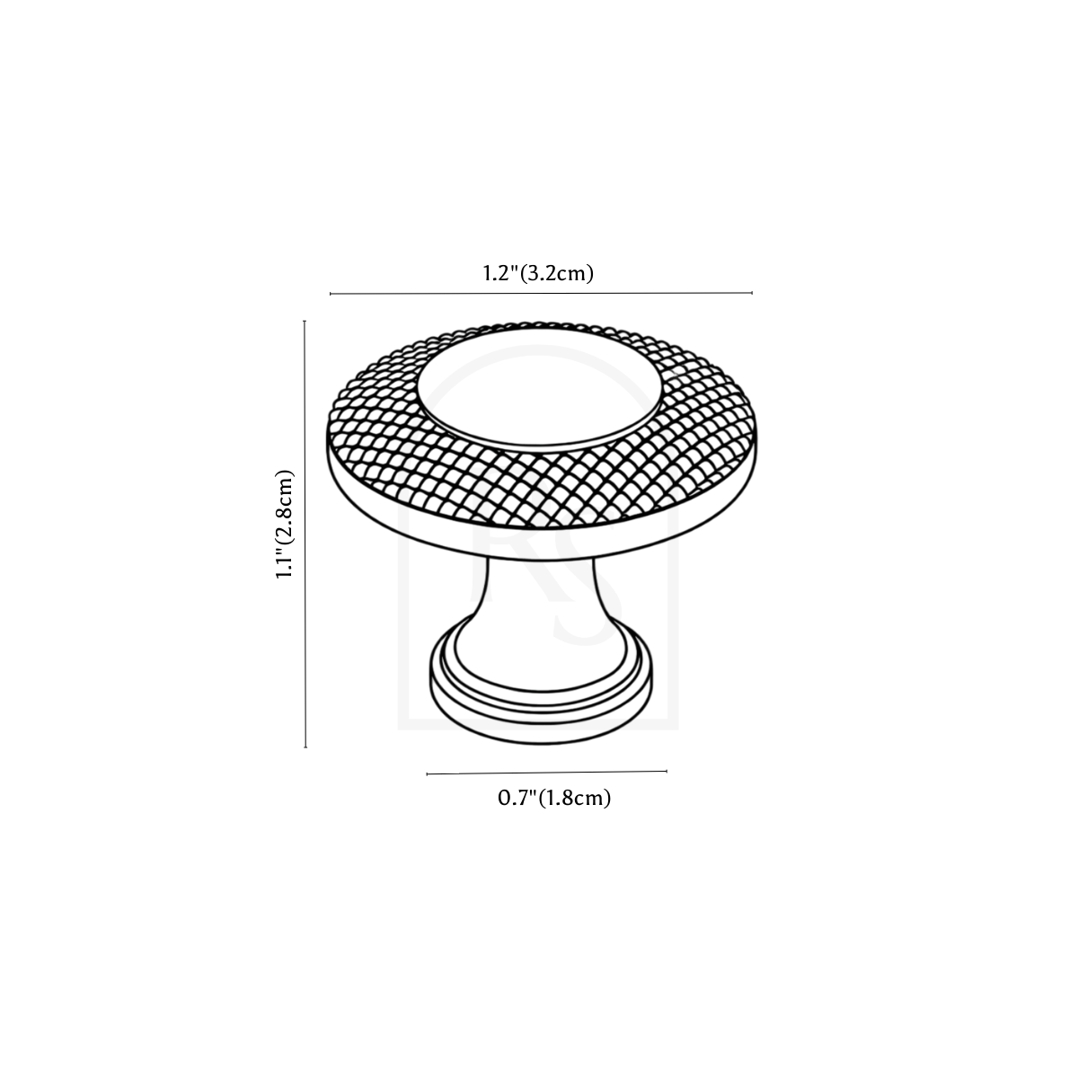 Verno Knob & Pull Bar line drawing 1
