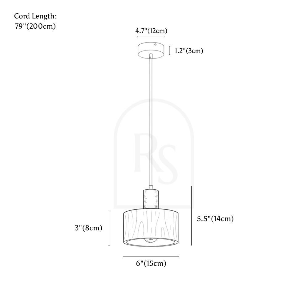 Vesil Pendant Light line drawing 1