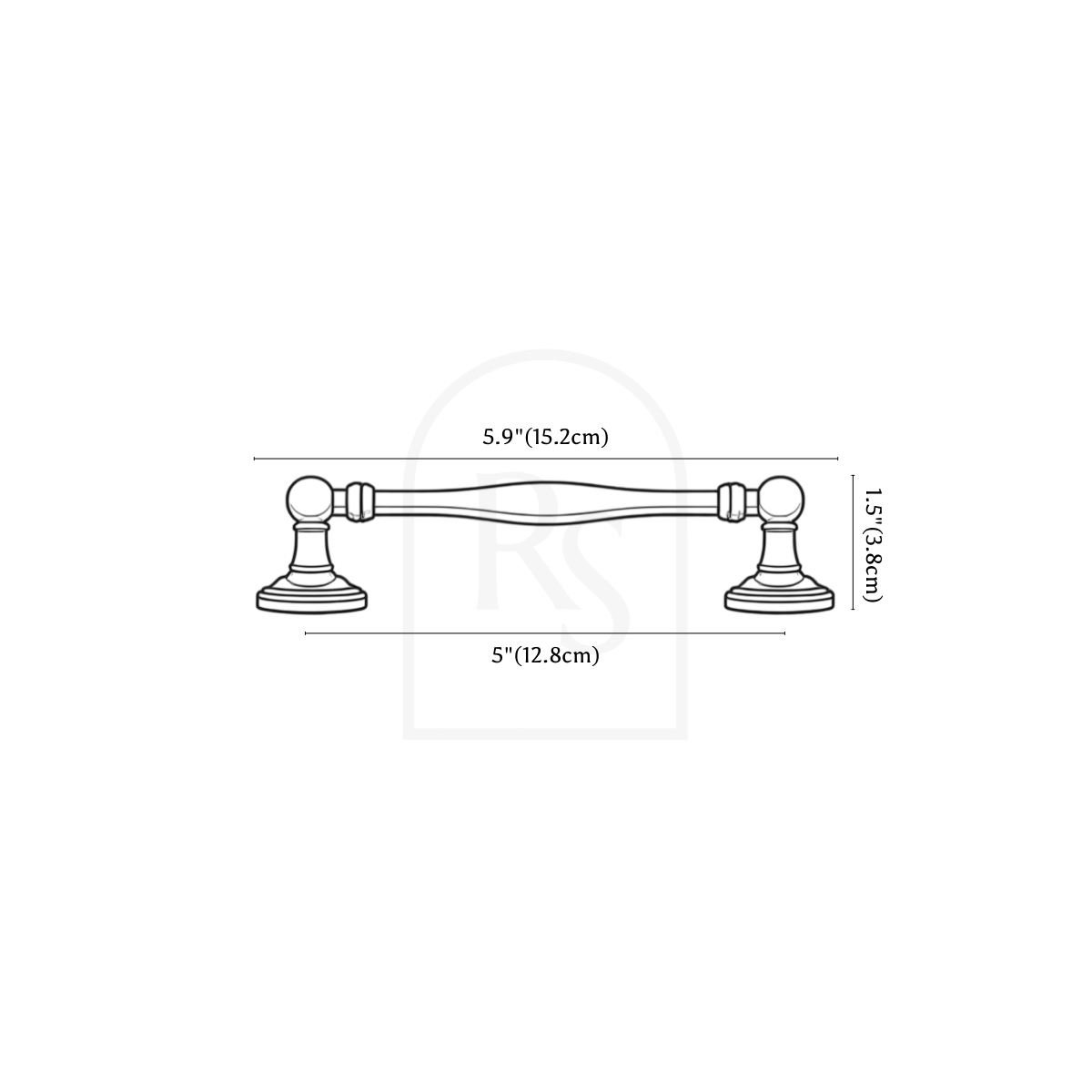 Vexel Knob & Pull Bar line drawing 2