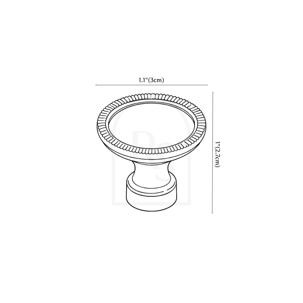 Vexel Knob & Pull Bar line drawing 1