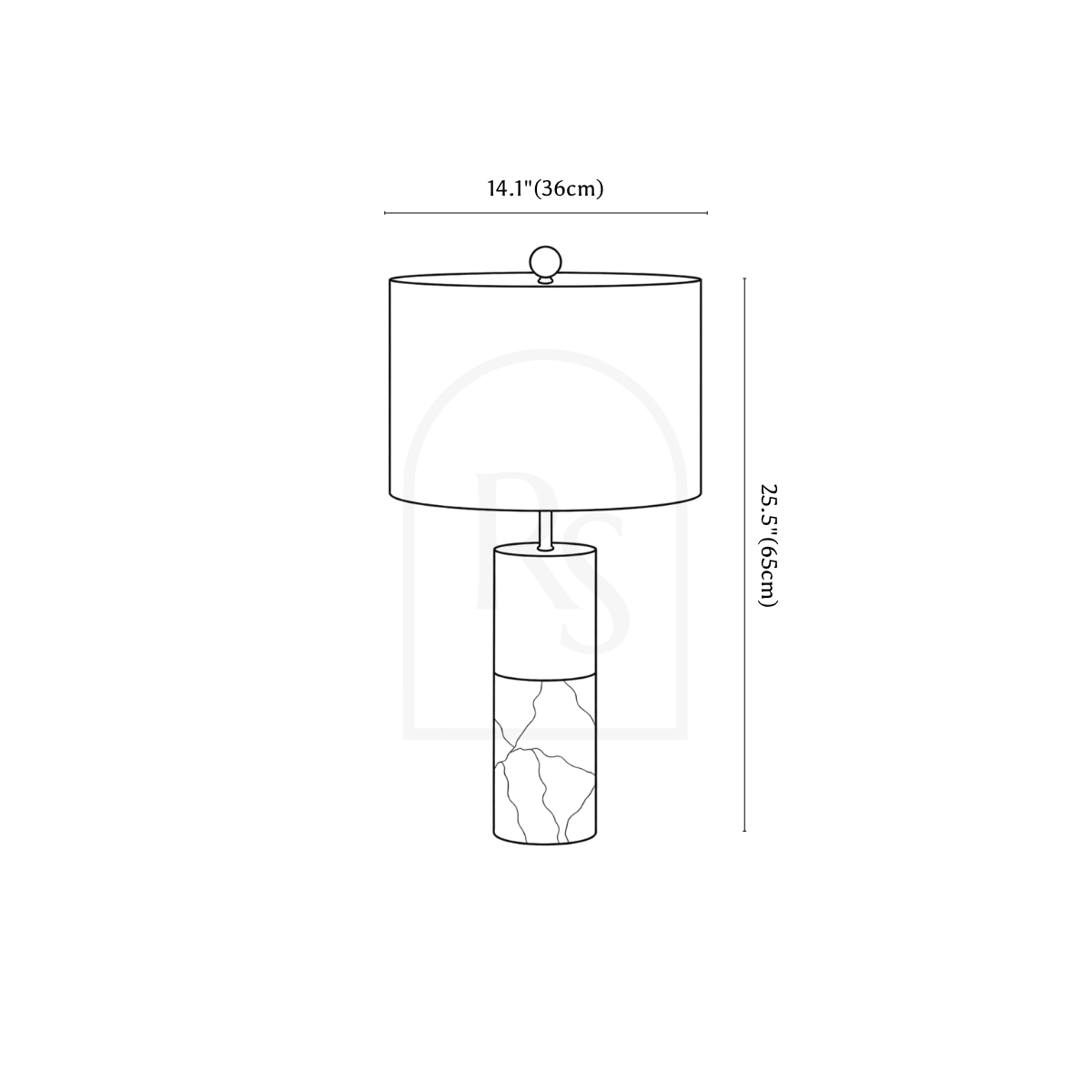 Vexora Table Lamp line drawing 1