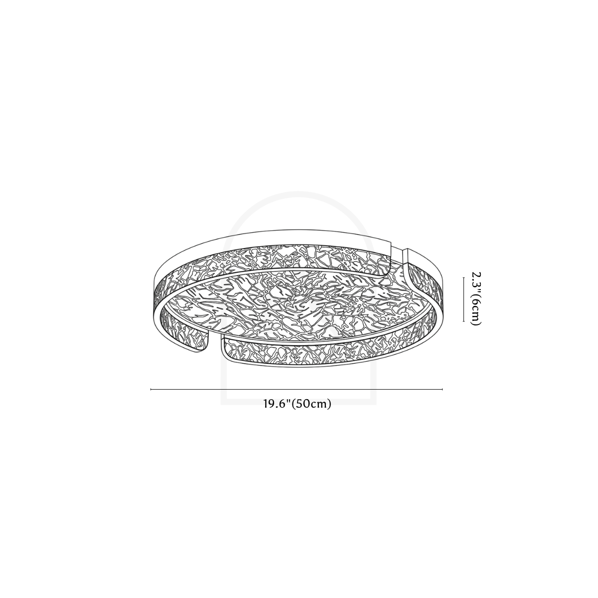 Vileon Ceiling Light line drawing 1
