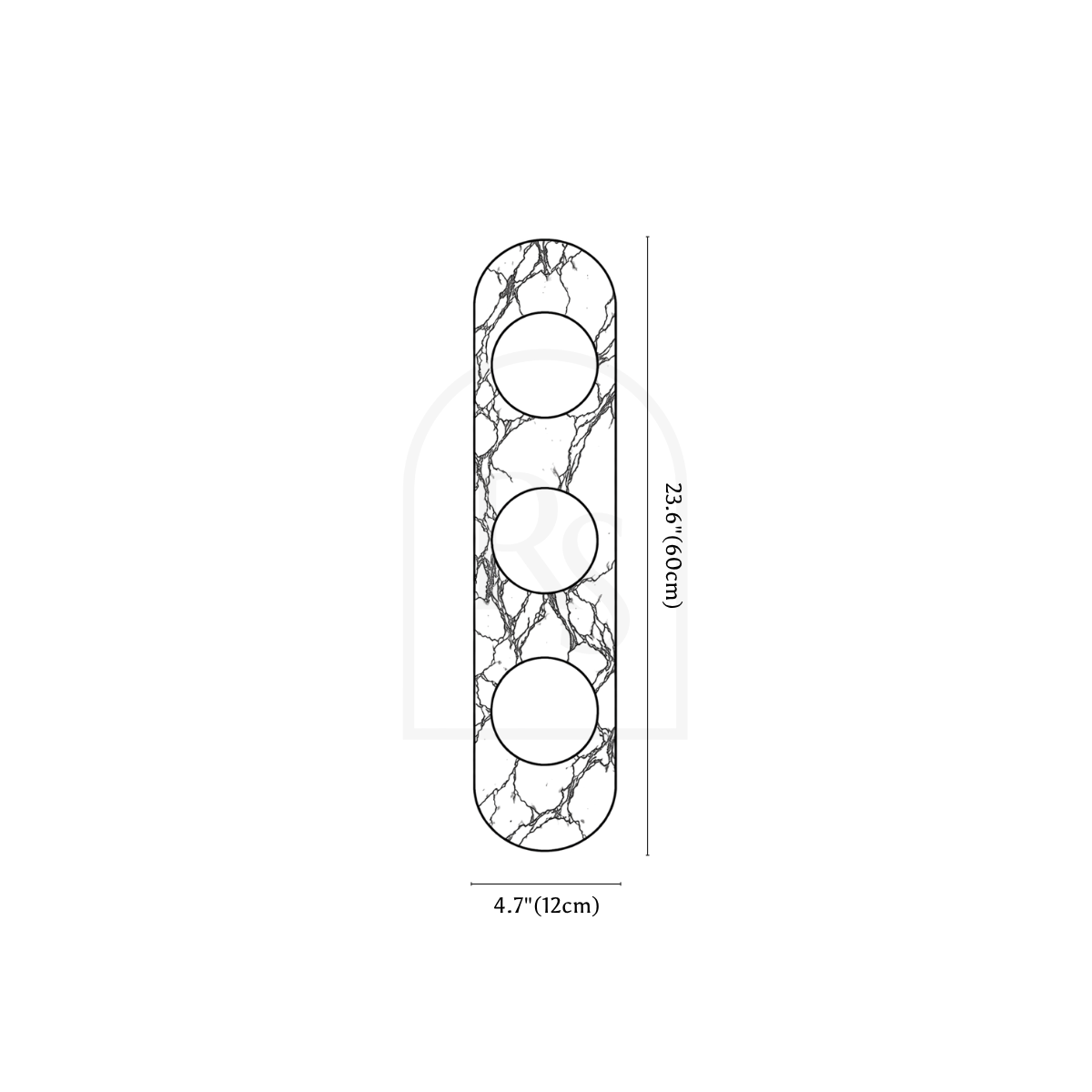 Voktra Wall Lamp line drawing 3