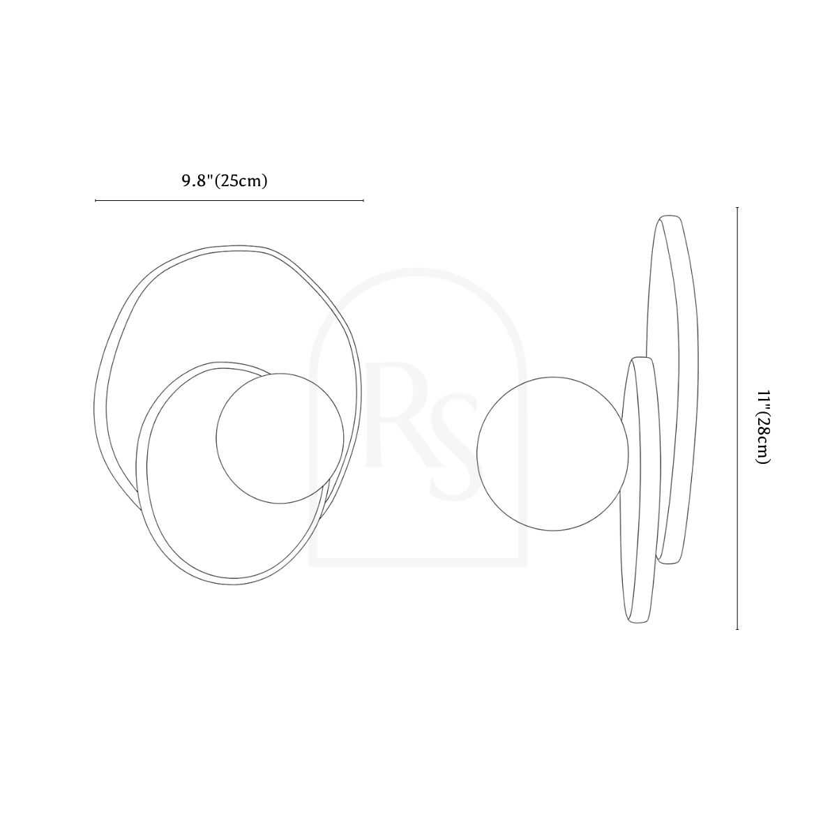 Vyntor Wall Lamp line drawing 1