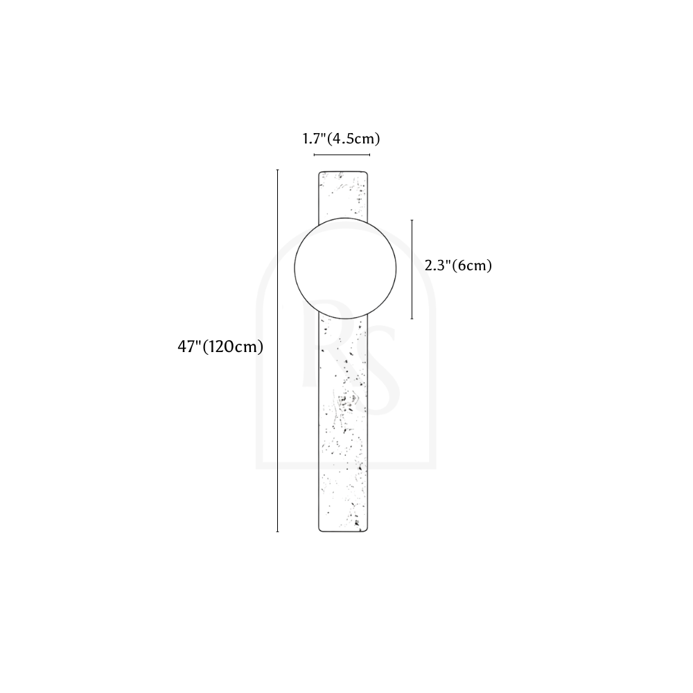 Olorva Travertine Wall Lamp line drawing 5
