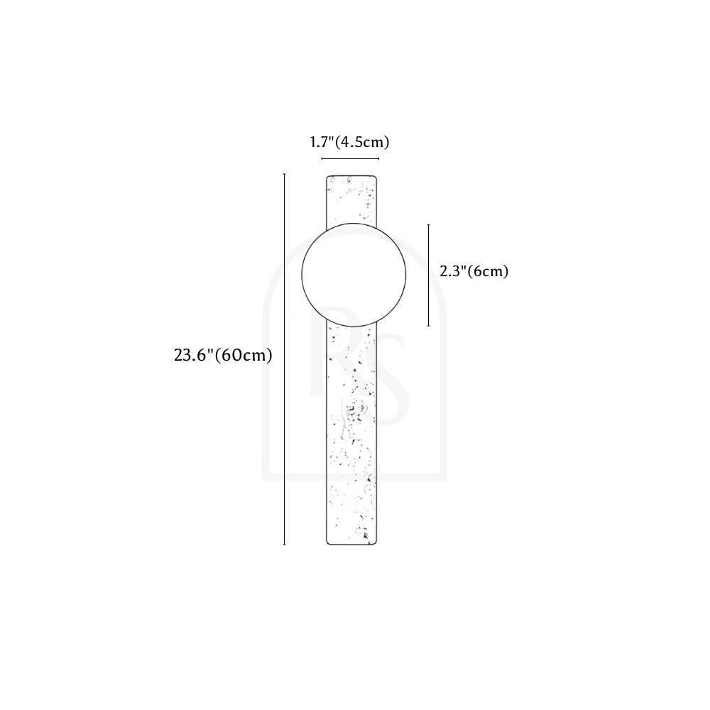 Olorva Travertine Wall Lamp line drawing 1