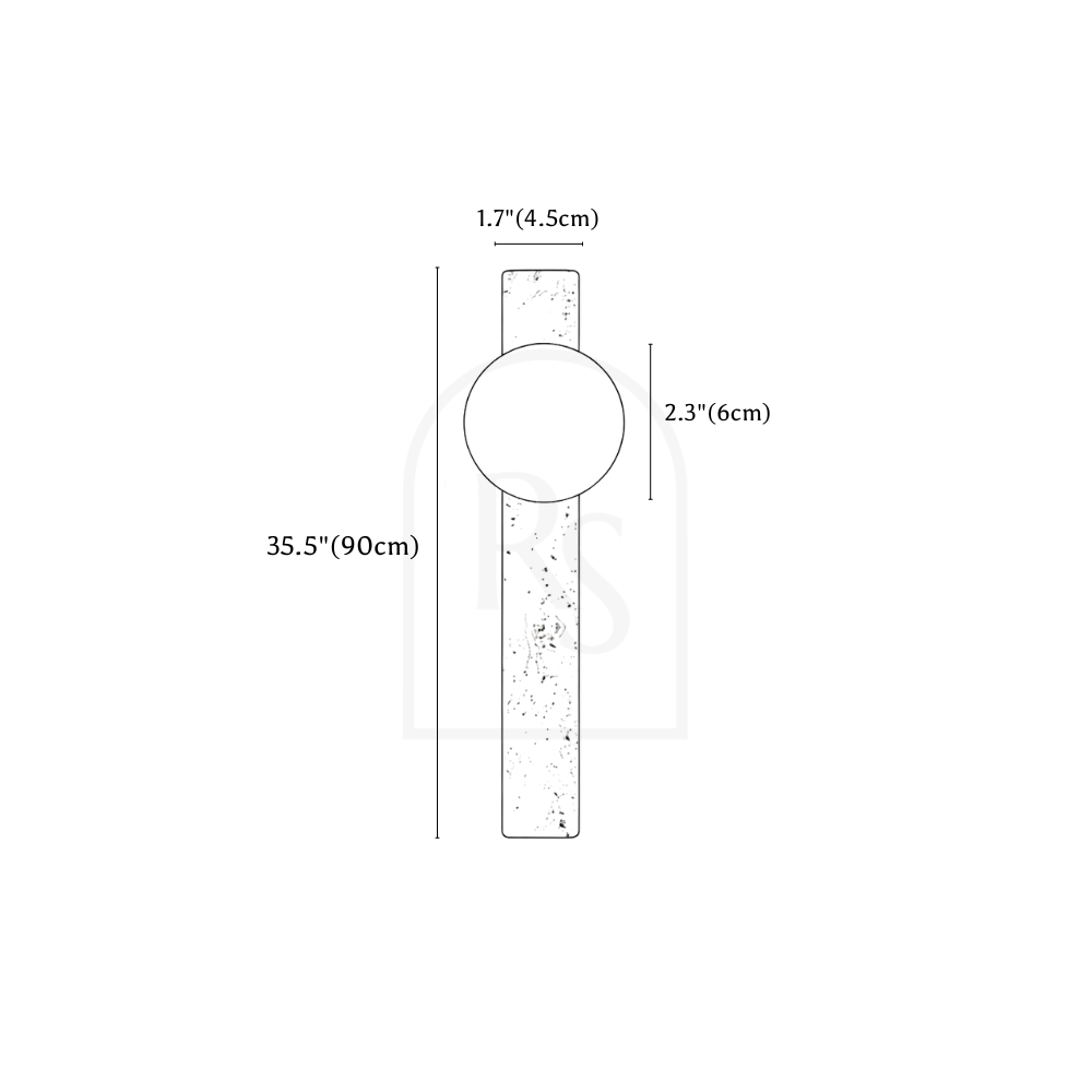 Olorva Travertine Wall Lamp line drawing 3