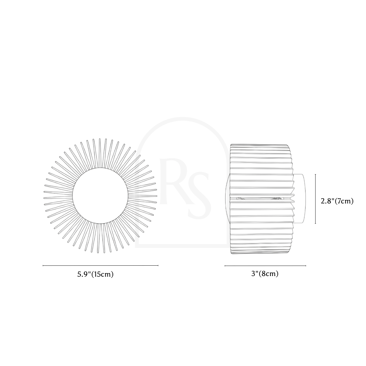 Avaha Wall Lamp line drawing 1