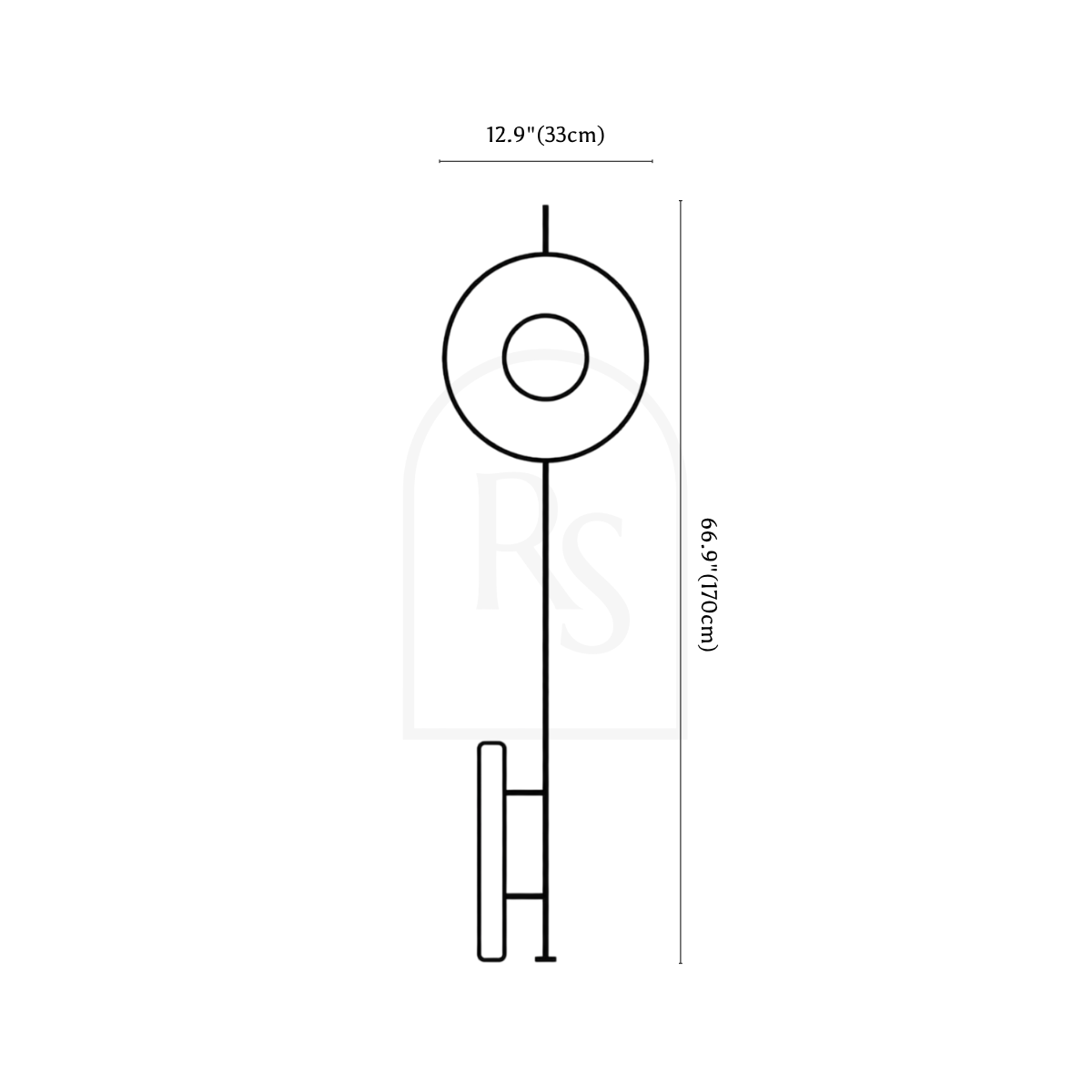 Xyloft Floor Lamp line drawing 1