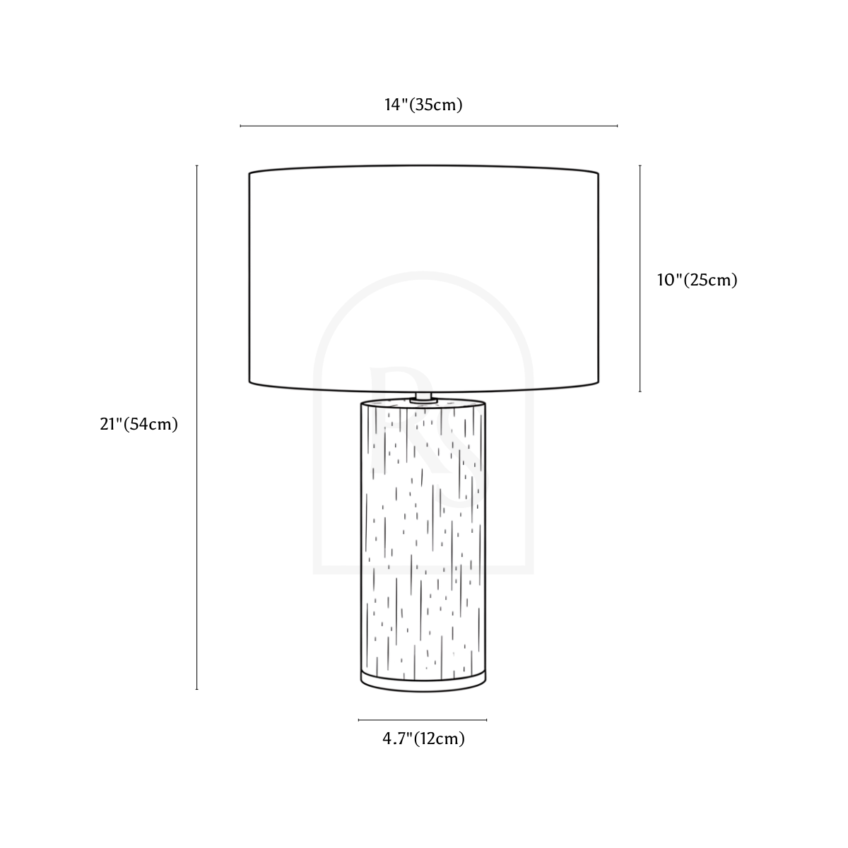 Xyvora Table Lamp line drawing 1