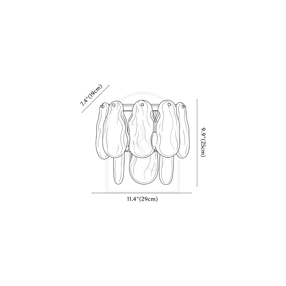 Yagla Wall Lamp line drawing 1