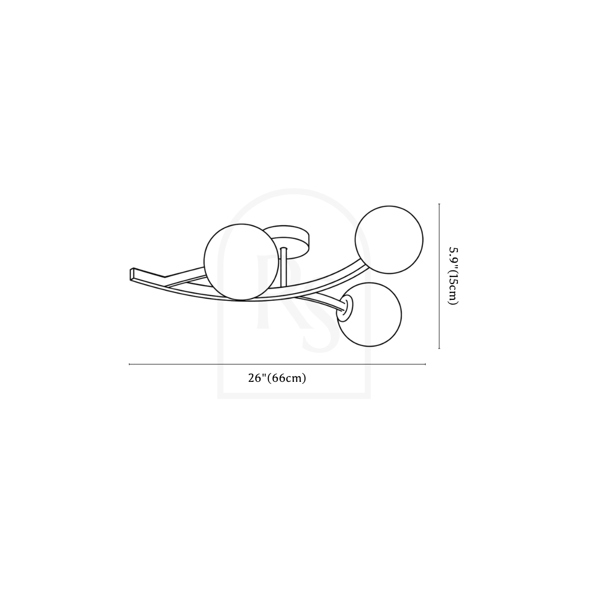 Lámpara de techo Yente line drawing 1