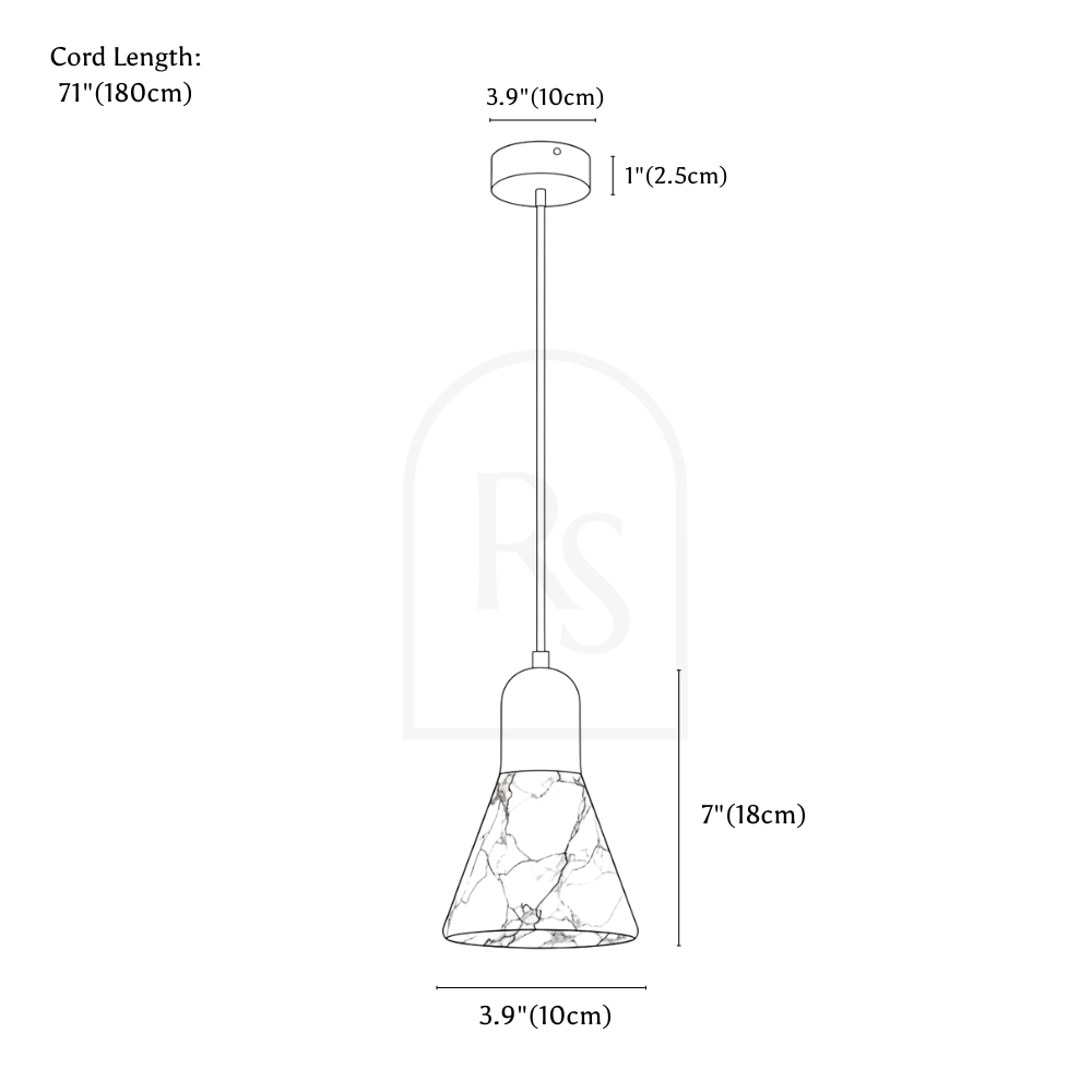 Yovira Pendant Light line drawing 1