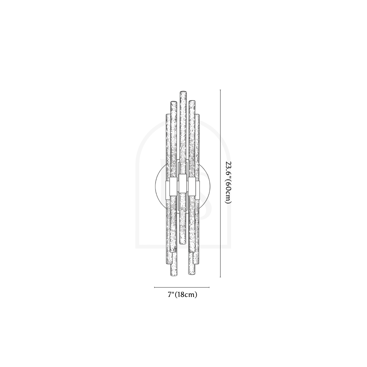 Yozan Wall Lamp line drawing 1