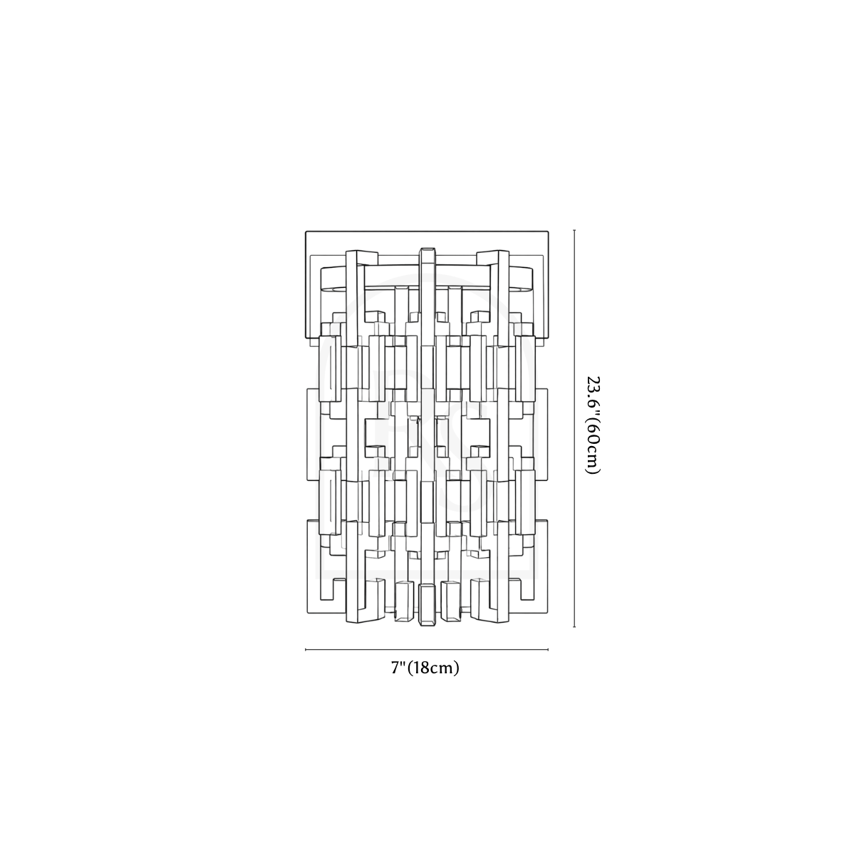 Yukar Wall Sconce line drawing 1