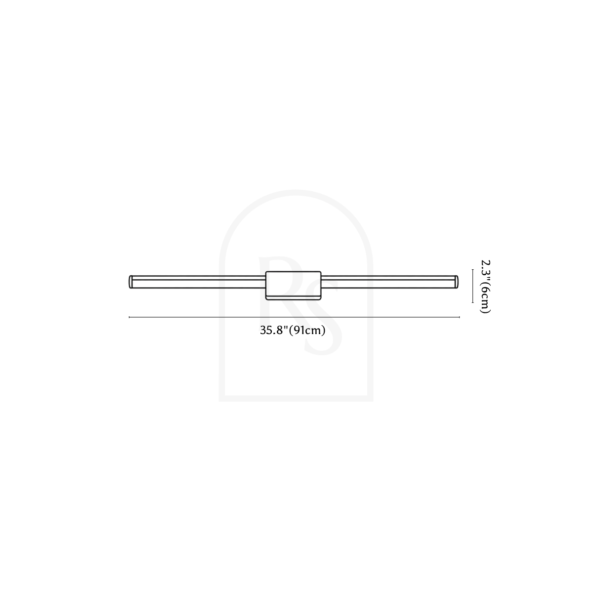 Zanal Wall Lamp line drawing 2