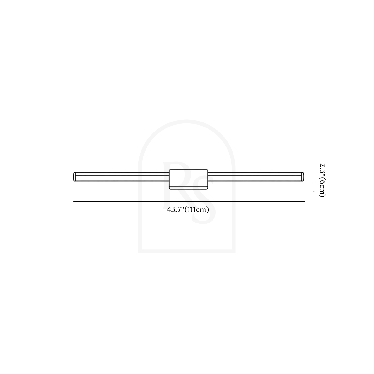 Zanal Wall Lamp line drawing 3