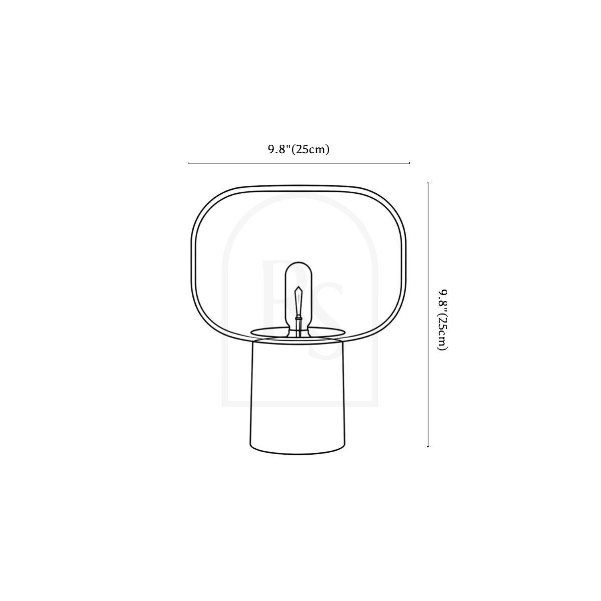 Zareen Table Lamp line drawing 1