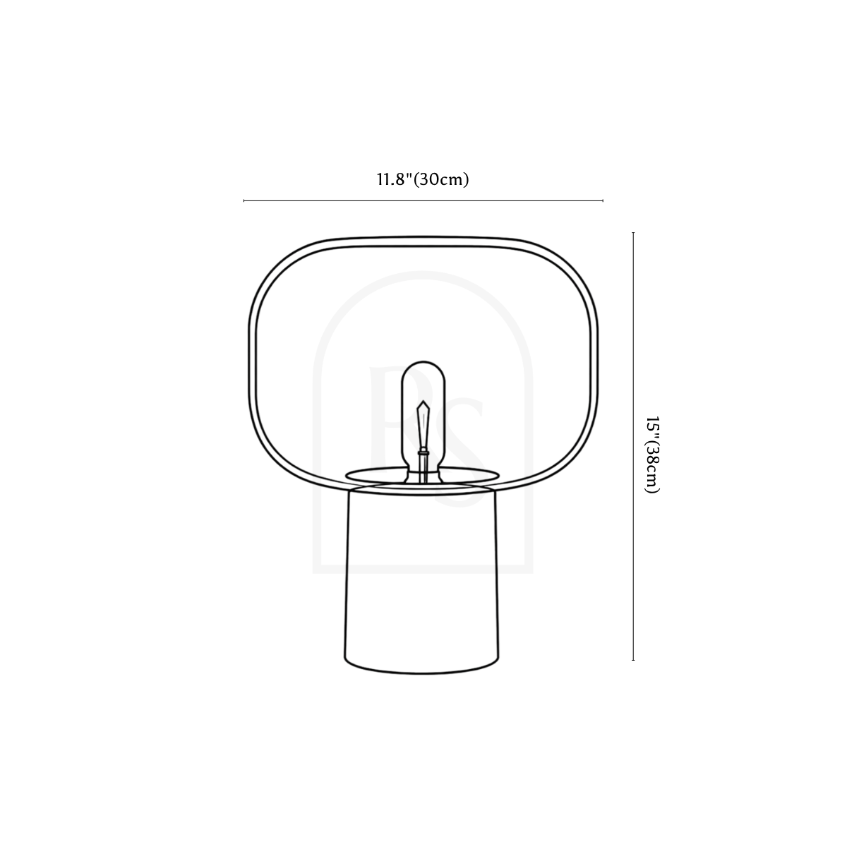 Zareen Table Lamp line drawing 2