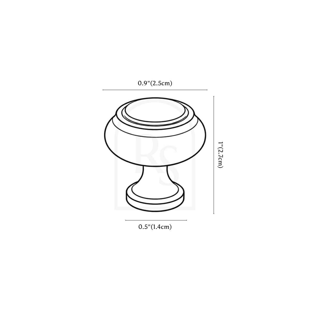 Zarox Knob & Pull Bar line drawing 1