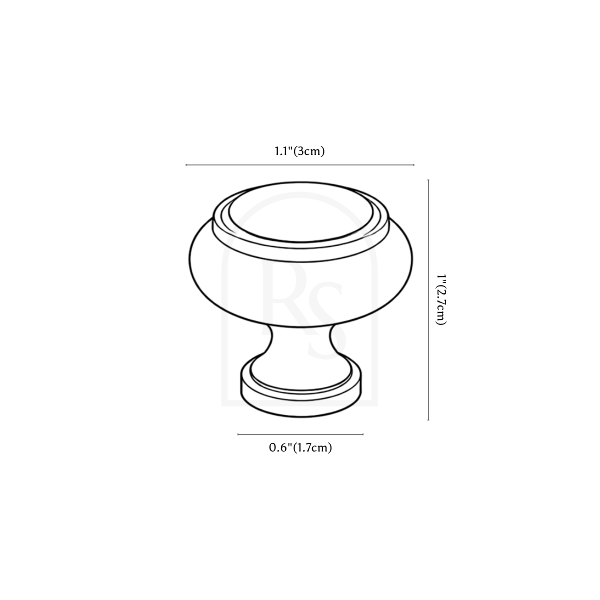 Zarox Knob & Pull Bar line drawing 2