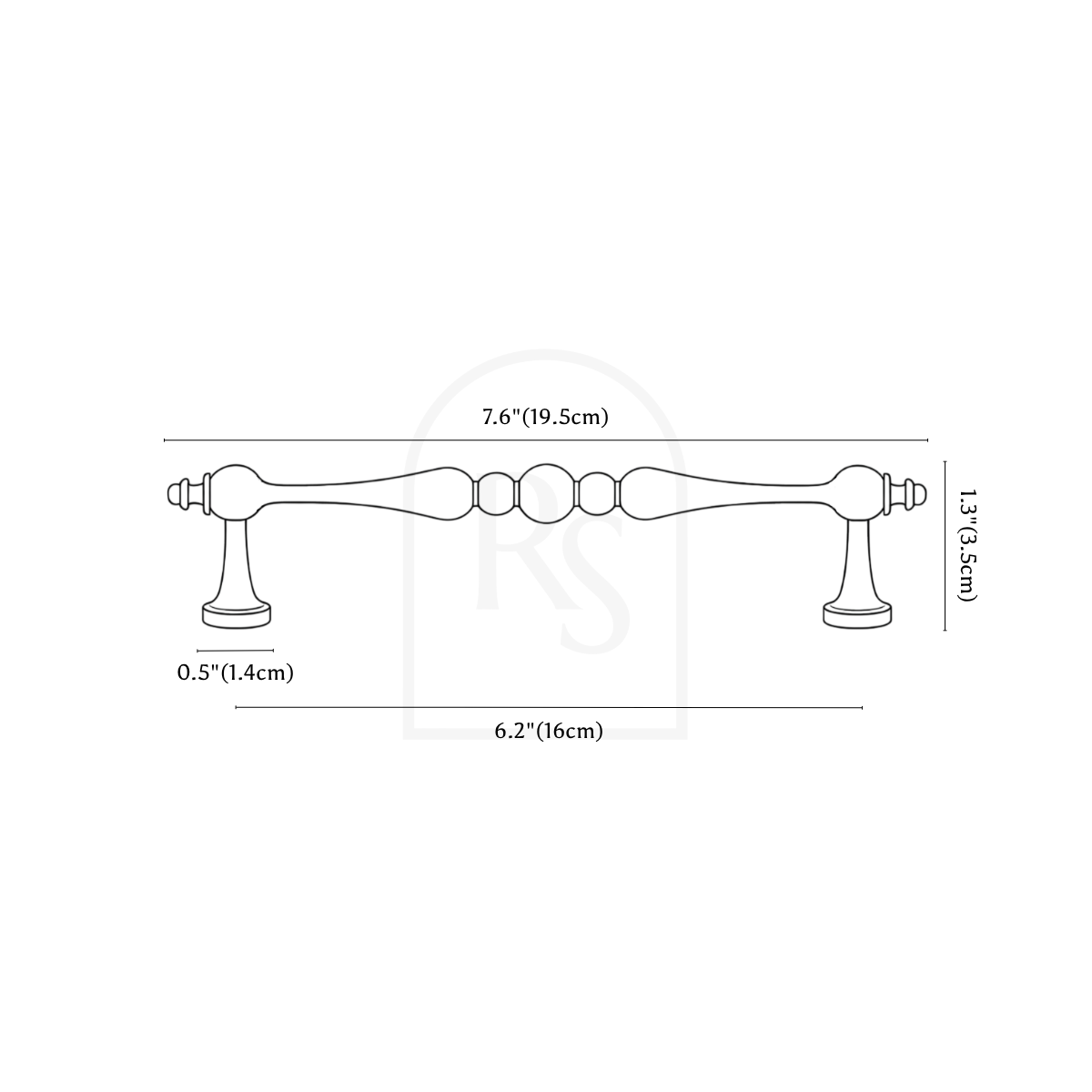 Zarox Knob & Pull Bar line drawing 4