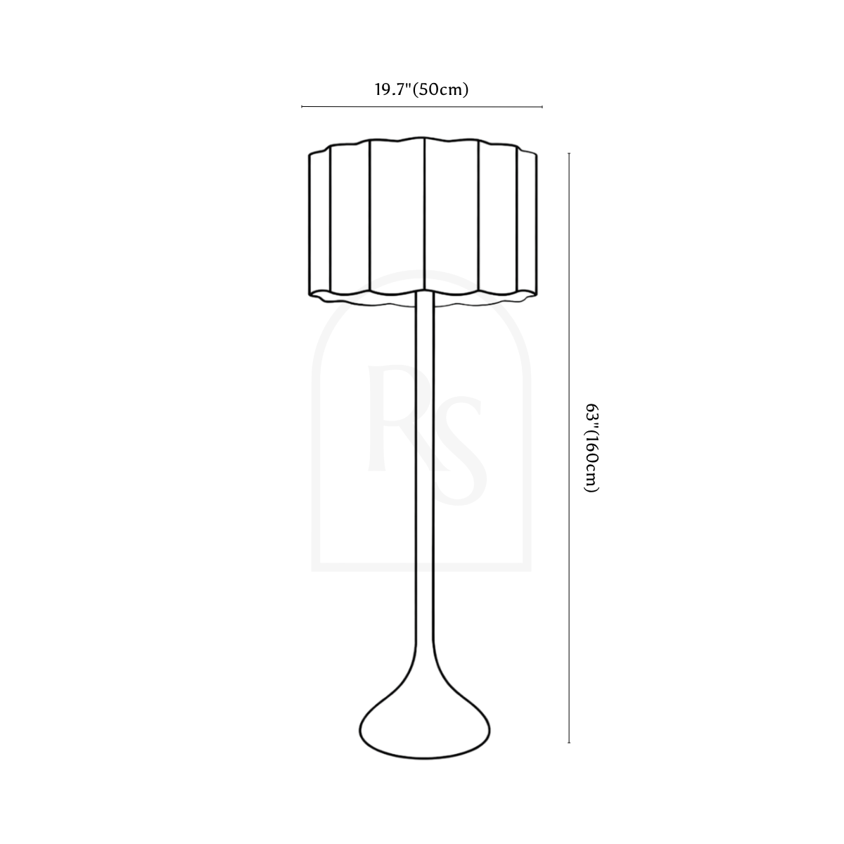 Zasta Floor Lamp line drawing 1