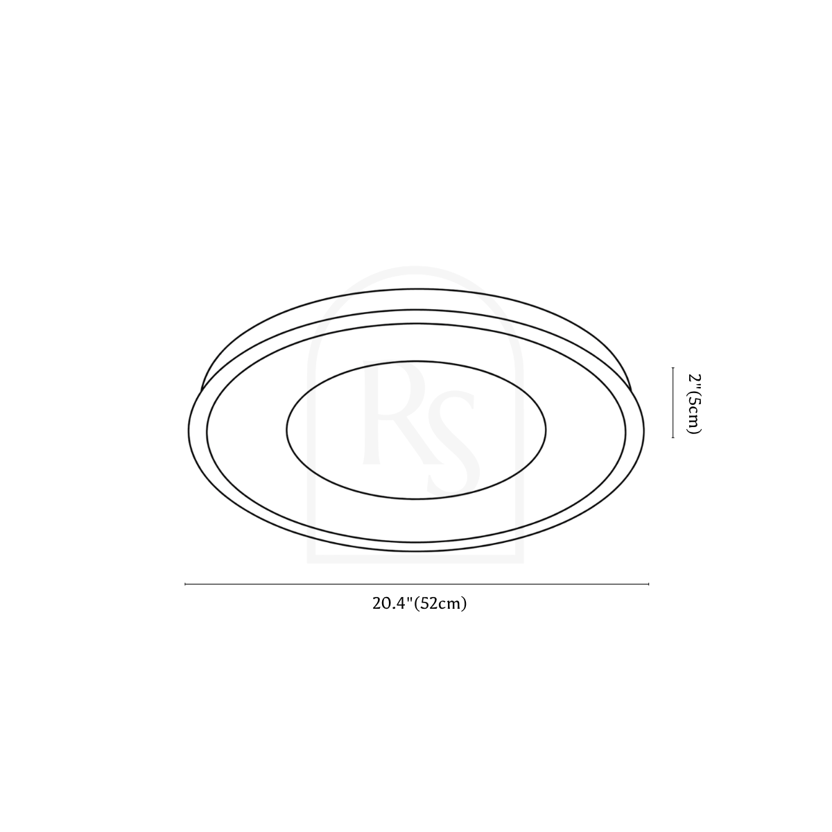 Zayne Ceiling Light line drawing 2