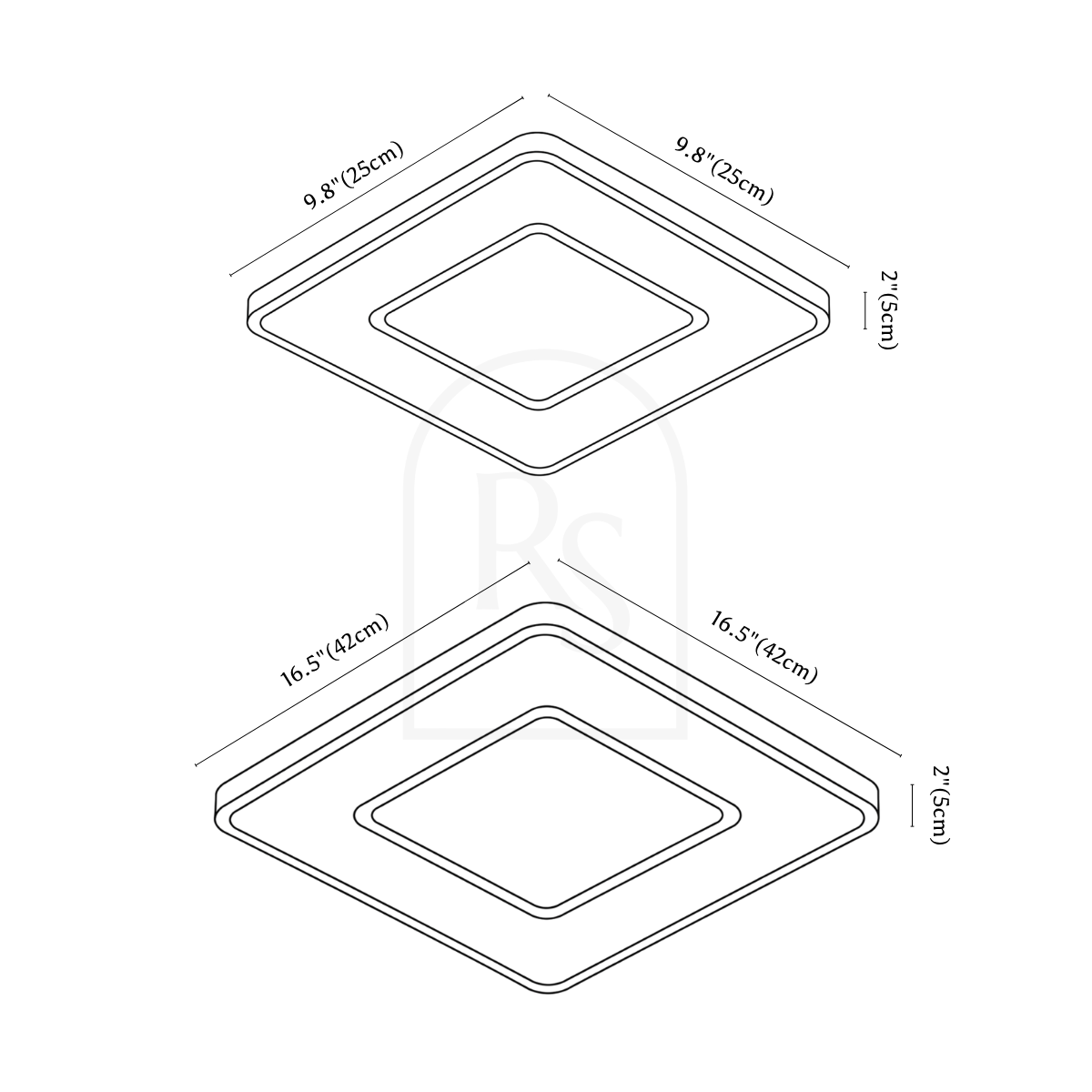 Zayne Ceiling Light line drawing 3