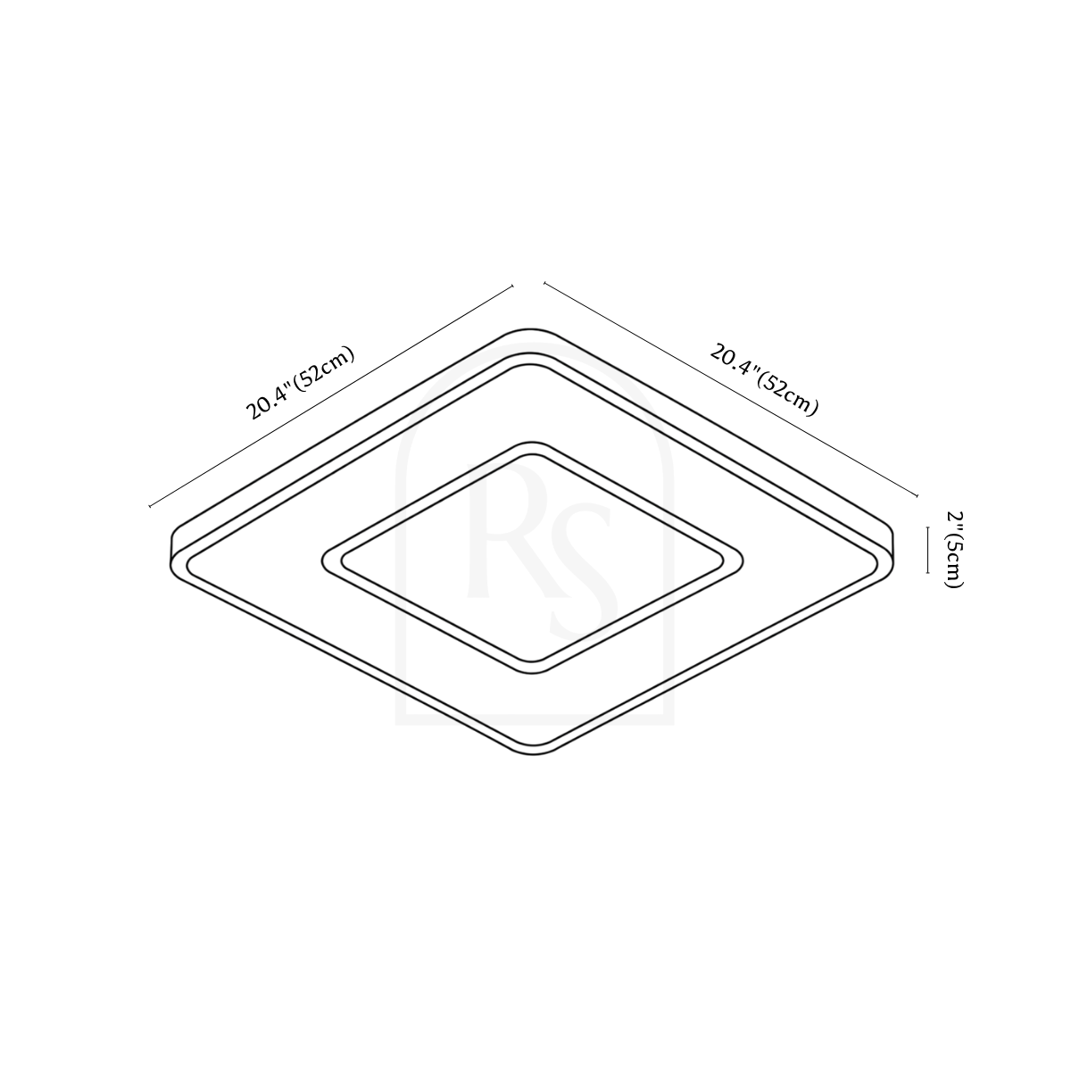 Zayne Ceiling Light line drawing 4