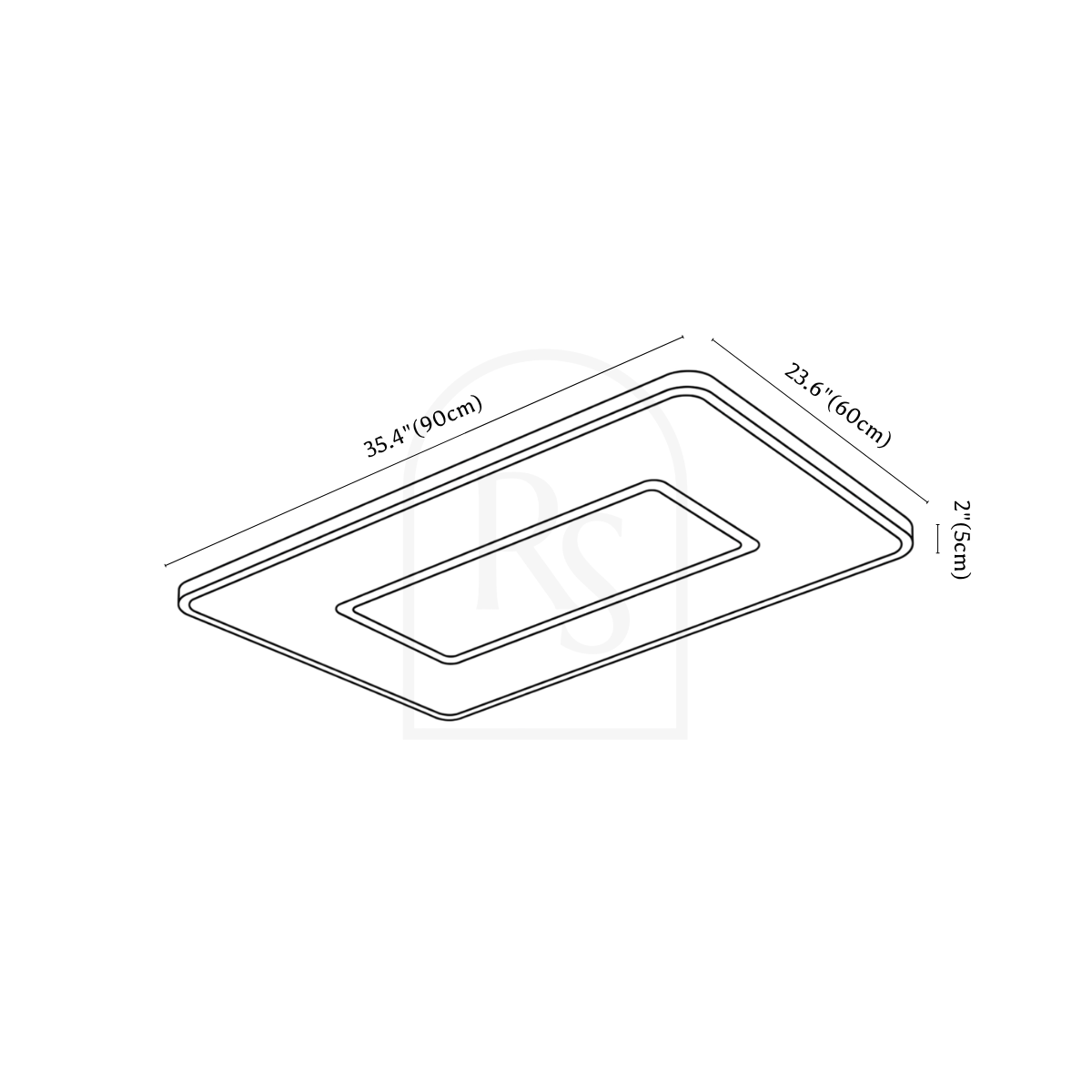 Zayne Ceiling Light line drawing 5