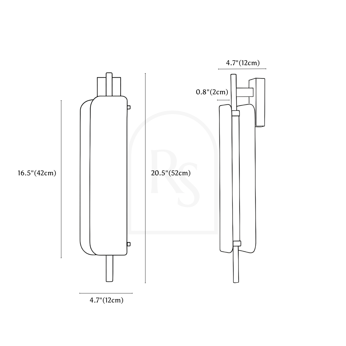 Zazu Alabaster Wall Lamp line drawing 1