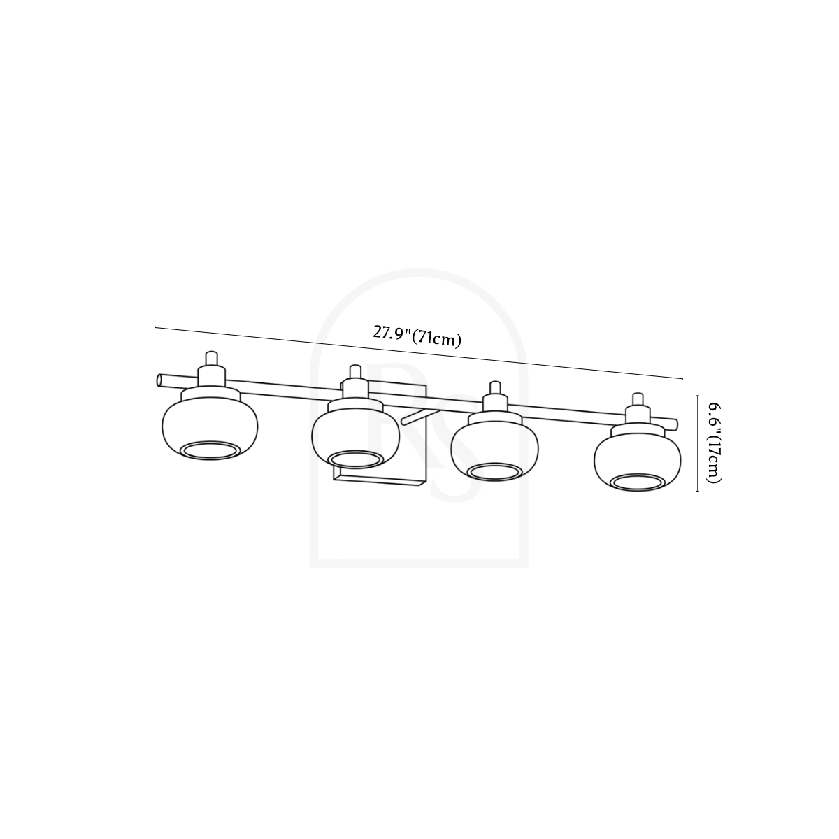 Zelvin Wall Lamp line drawing 2
