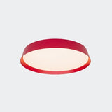 Zena Ceiling Lamp in bold red finish with acrylic diffuser, perfect for adding a pop of color and modern lighting to commercial or residential interiors.