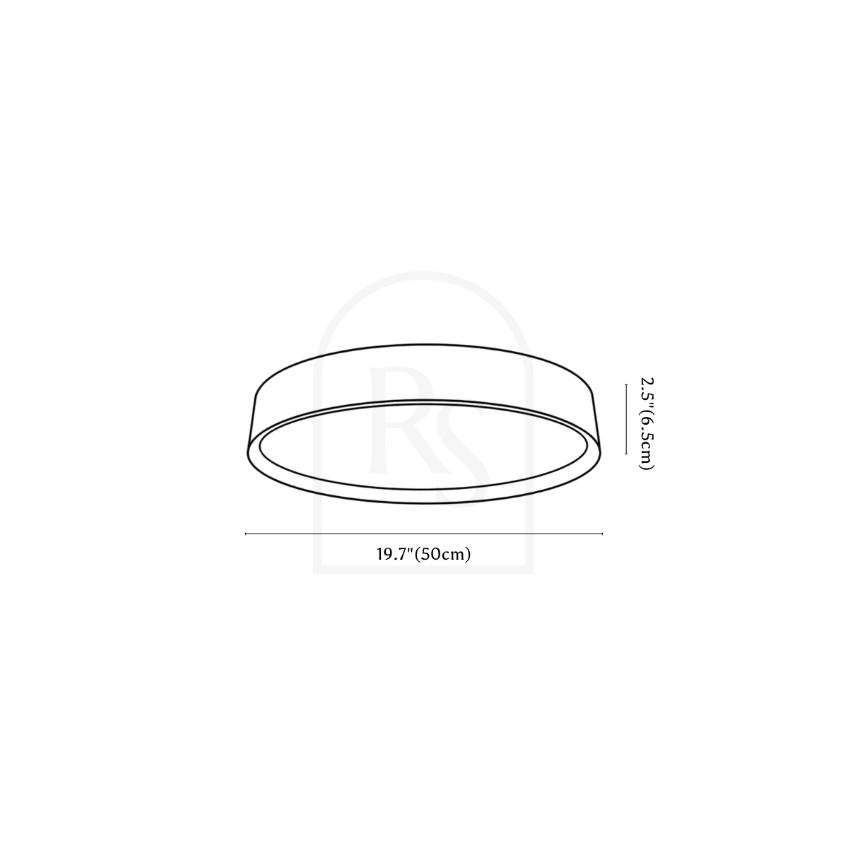 Zena Ceiling Lamp line drawing 1