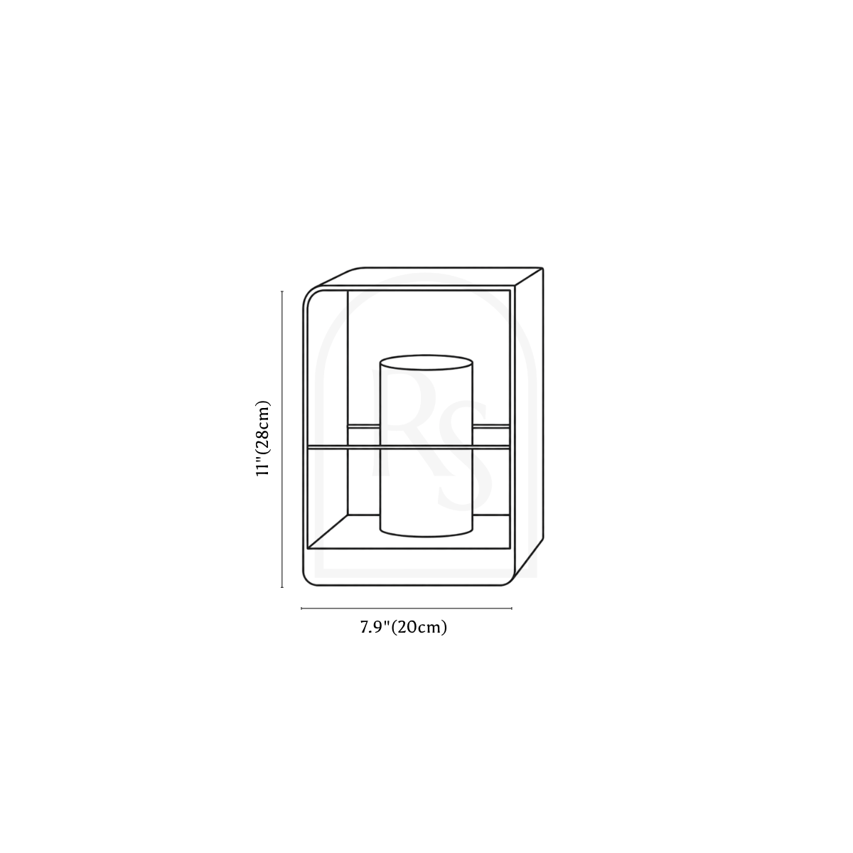 Zence Outdoor Garden Lamp line drawing 1
