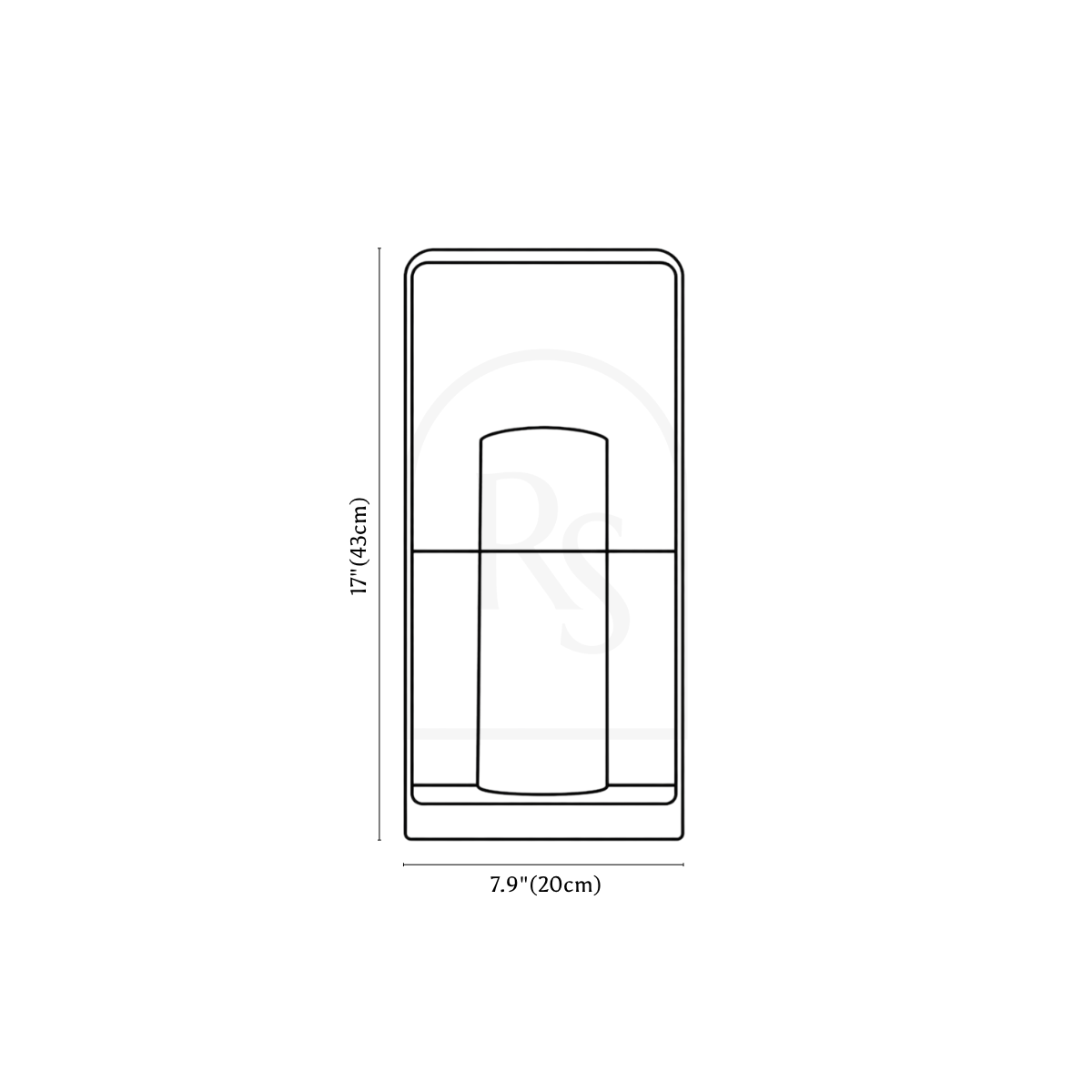 Zence Outdoor Garden Lamp line drawing 2