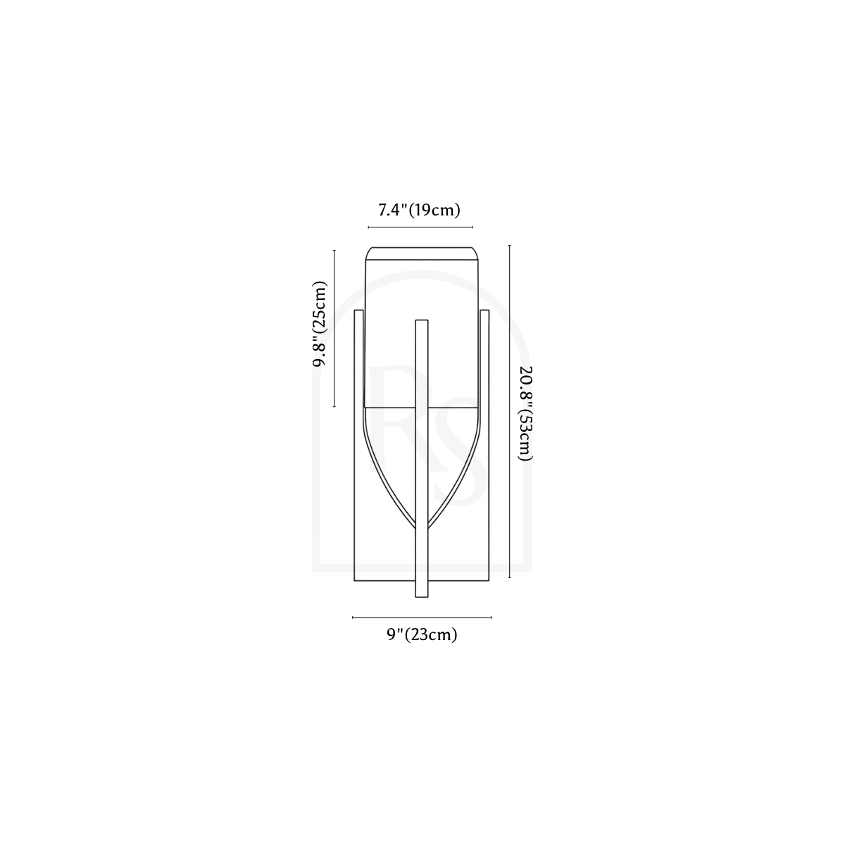 Zenic Table Lamp line drawing 1