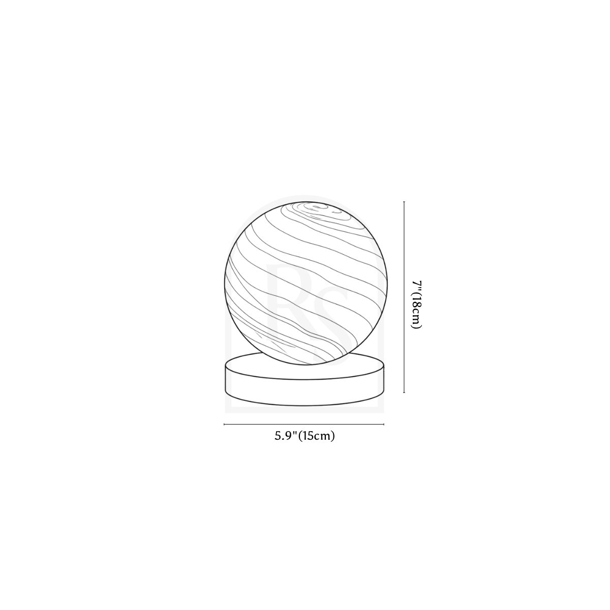Zeva Table Lamp line drawing 1